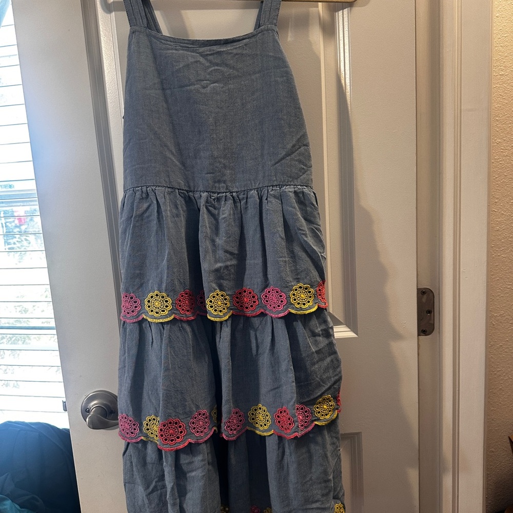 Old Navy Denim Kids Dress with Pink and Yellow Accents